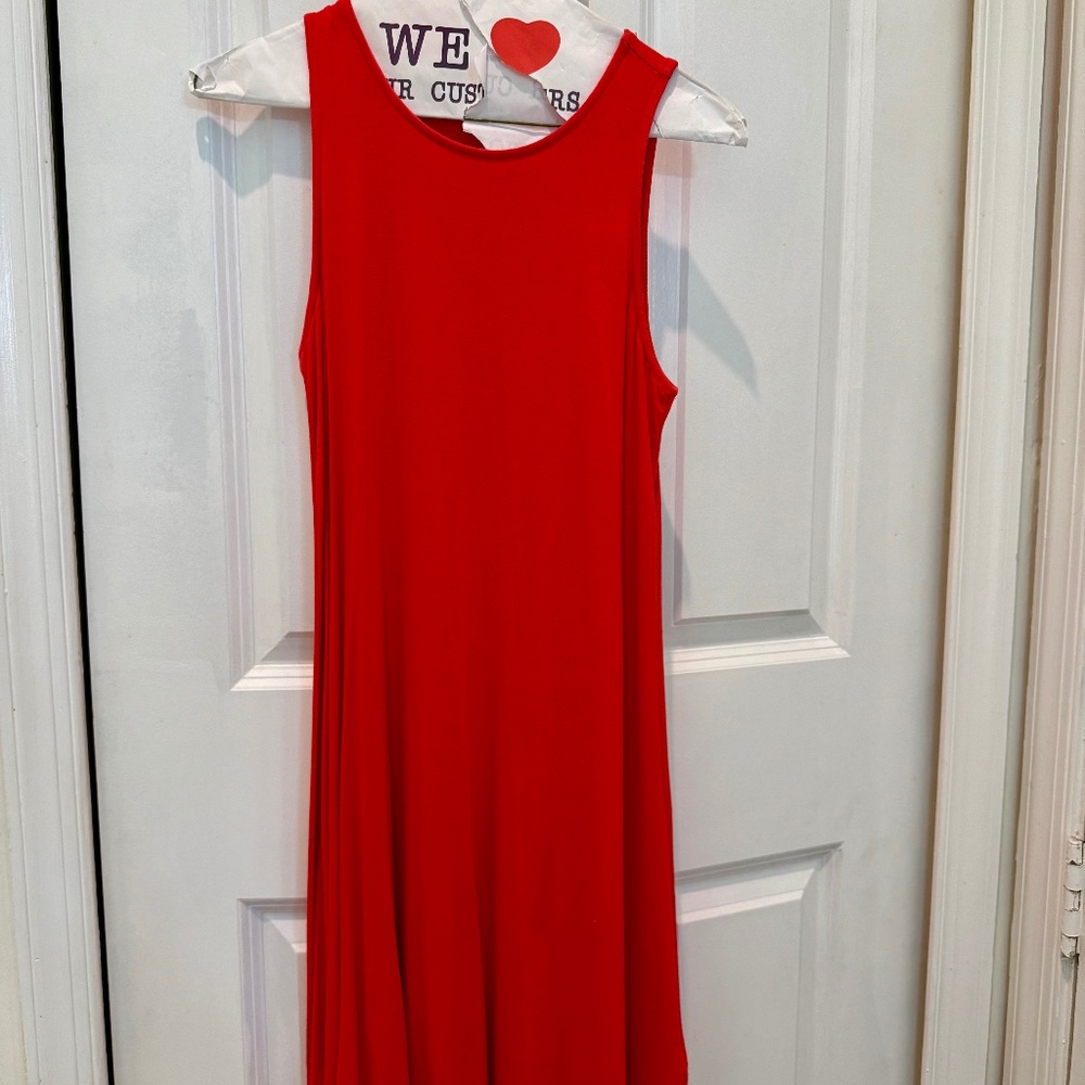 Orange Cotton Mini Dress